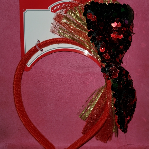 ‼️3/$25‼️ Glitz & Sequins Holiday Headband with Tulle NWT - Picture 6 of 10